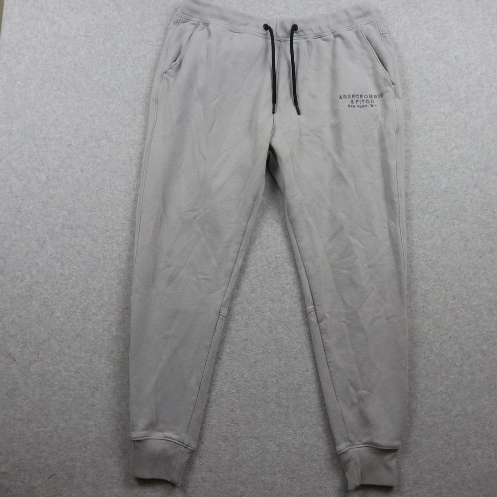 Abercrombie & Fitch Pants Mens Large Soft Fleece Jogger Sweat Drawstring Gray